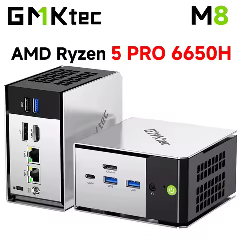 GMKtec M8 Mini PC AMD R5 PRO 6650H LPDDR5 16GB 6400MT/s 512GB/1TB SSD PCIe3.0 WiFi6E BT5.2 Win11 Pro