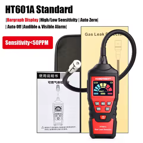 HABOTEST Propane CO Hexane Methane Gas Leak Detector Combustible Natural Gas PPM Meter Analyzer 9999