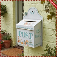 [leipupa] Outdoor Iron Mail Box Retro Style Wall Mounted Mailbox Decorative Floral Postbox for Parce