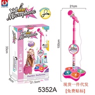 Children Mike Toy Light Microphone with Stand Standing Karaoke Parent-Child Interaction