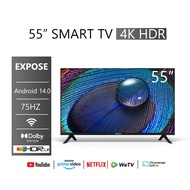 EXPOSE ทีวี 50 นิ้ว ทีวี 55 นิ้ว ถูกๆ Smart tv WiFi Android 14.0 ทีวี 4K สมาร์ททีวี Youtube NETFLIX 