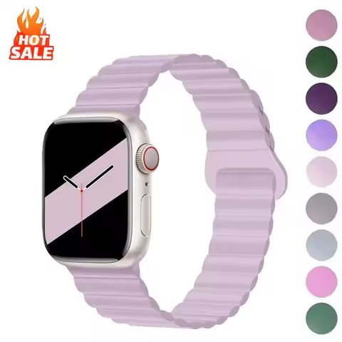 Magnetic Strap Silicone Sport Bracelet Bands For Apple Watch 41mm 42mm 44mm 45mm 46mm 49mm iWatch Se