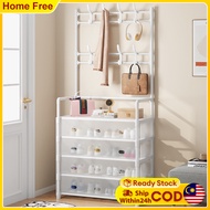 Dustproof Shoe And Hat Rack Rak kasut kalis debu pelbagai fungsi Hanger Clothes Rack Hallstand 衣帽架