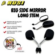 RUSI Rapid 150 BIG SIDE MIRROR CHROME STEM LONG STEM TYPE Designs 1 PAIR..