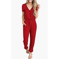 Women's Jumpsuit 2025 Summer casual short-sleeved jumpsuit Spring airport beach vacation travel outf