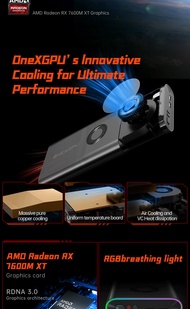 ONEXGPU Graphic Card Dock Expansion Card eGPU with Radeon RX 7600M XT RDNA3.0 8GB GDDR6 RDNA3.0 6nm