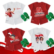 MERAH One Set Special 17 August Kmerdekan Ansk 17 Latest 2025 Set of Shirt and Pants Premium Thick M