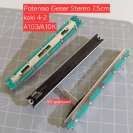 Stereo Slide Potentiometer 7.5cm A10K A103 Pin 4-2 Amplifier