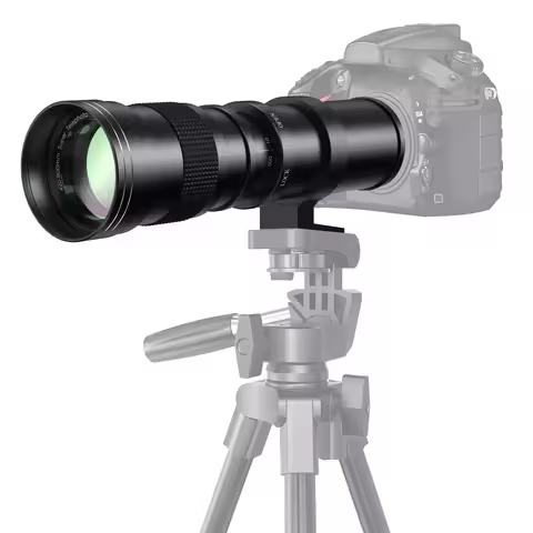 420-800mm F8.3-F16 Manual Zoom Super Telephoto Lens with t Mount Ring for Nikon Canon Sony Fuji Olym