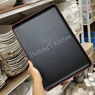 US (SUT-3928) Japanese Tray With Red Edges Wood Pattern Size 39 x 28 Cm.