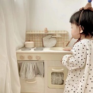 🌟 SG LOCAL STOCK 🌟 Gserin Cream Children Pretend Play Cottage Kitchen Wooden Toy Kids Toddler Birthd