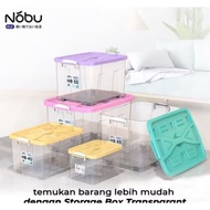 PROMO {READY TO SHIP INSTANT} CLEAR CONTAINER BOX 100 L 85 L/ 55 L/ 40 LITER/ + WHEELS - CLEAR Plast