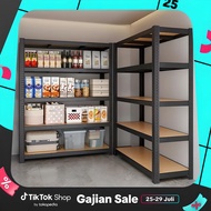 TERLARIS RAK BESI SIKU LUBANG/RAK GUDANG/ RAK BESI /RAK SUSUN 3/4/5 /RAK DAPUR/RAK SUPERMARKET SERBA