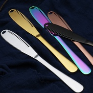 Butter Knife round Hole Titanium-Plated Cheese Cheese Knife Butter Bread Jam Knife Baking Scraper Stainless Steel