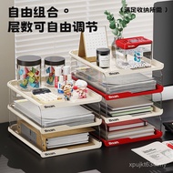 Storage Storage Box Transparent Desktop Heightened Organizing Rack Data Stackable Office Layered Fil