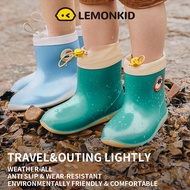 รองเท้าบูทกันฝนทำจาก PVC สำหรับเด็ก พื้นรองเท้ากันลื่นรองเท้ากันฝนกันน้ำมีเชือกผูกLK2231025