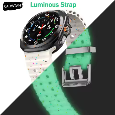 for Samsung Galaxy Watch 7 Ultra 47mm Smartwatch Band Bracelet Luminous Silicone Strap for Galaxy Wa