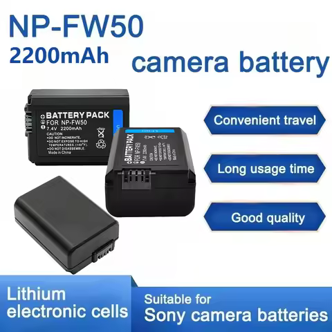 NP-FW50 2200mAh 7.4V NP FW50 Battery+LED USB Dual Charger for Sony A6400 A6000 A6300 A7M2 R2 ZVE10 C