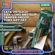 SATA 09702CH | 9PCS | EXTRA LONG ANTISLIP TAMPER PROOF TORX KEY SET