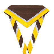 Scraf pramuka polos coklat/kuning tua bahan katun jumping spotlight menyala dalam gelap Kain Hitam H
