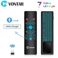 VONTAR T8 Plus Backlit 2.4GHz Air Mouse Mini Wireless Keyboard Touchpad Voice Remote Control For Android Box PC