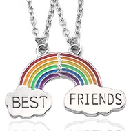 Best Friend rainbow pendant necklace