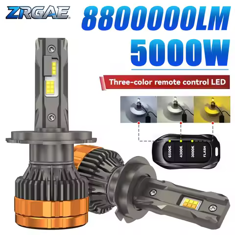 H4 H7 H11 LED Strobe H1 H8 H9 Diode HB3 HB4 9005 9006 CANbus with cu Remote Control Tri color 6500K 