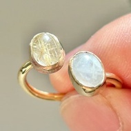 リングfork ring moonstone &rutile quartz