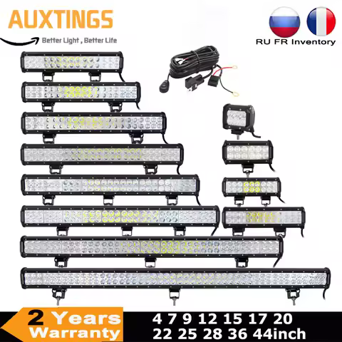 LED Light Bar 4 7 9 12 15 18 20 22 25 28 36 44 inch 4x4 Work Led Bar Offroad SUV ATV 18W 36W 54W 72W