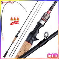 Sougayilang 1.8m/2.1m Fishing Rod 2 Sections Casting/Spinning rod High Carbon Fiber Fishing Rod 2- Piece Portable Power M and L Fishing Rod Fishing Tackle
