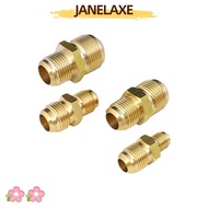 JANELAXE932JN Flare Connector, 1/4" 3/8"1/2" Straight Brass Pipe Fitting Connector, 5/16" 5/8" 3/4" 