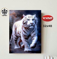 POSTER TEMA MACAN PUTIH/POSTER DINDING MACAN PUTIH/ FOTO MACAN PUTIH/HIASAN DINDING RUMAH/WALLDECOR