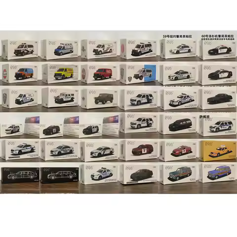 596 1:64 Police Car - NYPD LAPD Saturn Infiniti Mercedes-Benz Wagner River Saab Shuttle Bus Model
