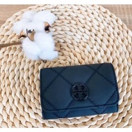 Tory burch Tb Willa 菱格 卡包 卡夾 名片夾 消光黑 黑色