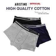 Quần boxer nam ARISTINO sịp đùi cotton cao cấp cạp chun phối màu logo dệt chìm mềm mịn siêu thoáng k