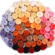 72 Pcs Needle Felting Wool, 24 Colors Wool Roving Yarn, DIY Hand Spinning Needle Felting Wool Craft 