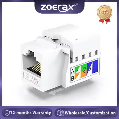 ZoeRax Cat5e Cat6 Keystone Jack, RJ45 Keystone Jack, Cat6 Network Coupler, Ethernet Wall Jack(Not co