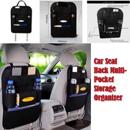 Car Seat Back Multi-Pocket Storage Poket Simpan Barang Seat Belakang Kenderaan Black Bag Organizer Holder Universal Car