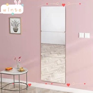 WINTE 4 Pack Wall Mirror Tiles, Acrylic 8 X 8 Inch Square Mirror, Flexible Self Adhesive Small Mirro