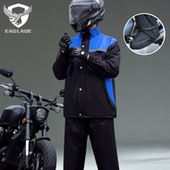 EAGLADE Raincoat for Motorcycle Men Waterproof +Shoe Cover Scratch Resistant Breathable 8118 in Blue
