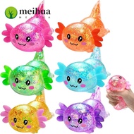 MEIHUAA Squishy Stress Glitter, Glitter Sugar Filled Axolotl Squishy Toys, Cute Soothing Texture Cut