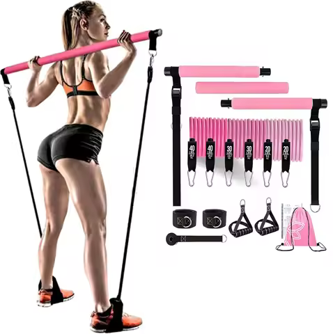 180LBS Resistance Band Set Workout Bands Exercise Band 5 Tube Fitness with Door Anchor Handles Legs