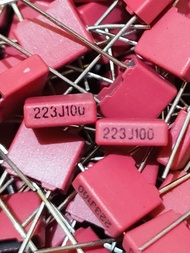 (10 Pcs) Capasitor MKM 22n 22nf 223j 100V Merah