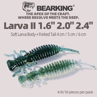 BEARKING Larva Soft Lures 5cm 1g 10pcs/bag Fishing Artificial Silicone Bass Pike Minnow Swimbait Jig