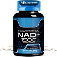 NAD Supplement, 1500mg - USA Made Liposomal NAD+ Supplement with Resveratrol, NAD Plus Boosting - Su