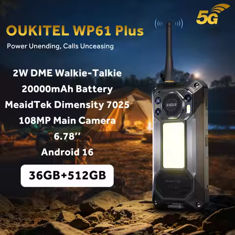 OUKITEL WP61PLUS 5G Android 16 Rugged Phone Unlocked 6.78" Display, 36GB RAM+512GB ROM/TF , 20000mAh