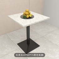 Dining Table Commercial Marble Table Fast Food Snack Rectangular Restaurant Hot Pot Restaurant Table Quartz Stone Dining Artificial PRPE