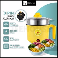 (3 Pin Plug) 1.8L Multifunctional Mini Rice Cooker Food Steamer Electric Cooker Multifunction Rice C