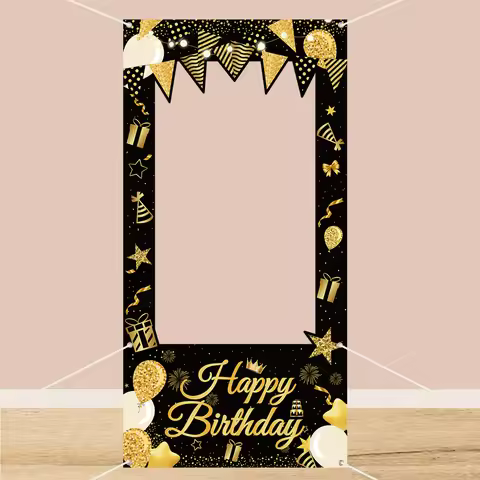 18th 30th 40th 50th Birthday Photo Frame Backdrop 30th Birthday Vinyl Photo Booth Background Black B