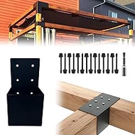 ITeVe.GD Pergola Bracket,Post Top Rafter Woodwork Bracket for 4" x 4“(3.5" x 3.5”) Lumber,Metal DIY 